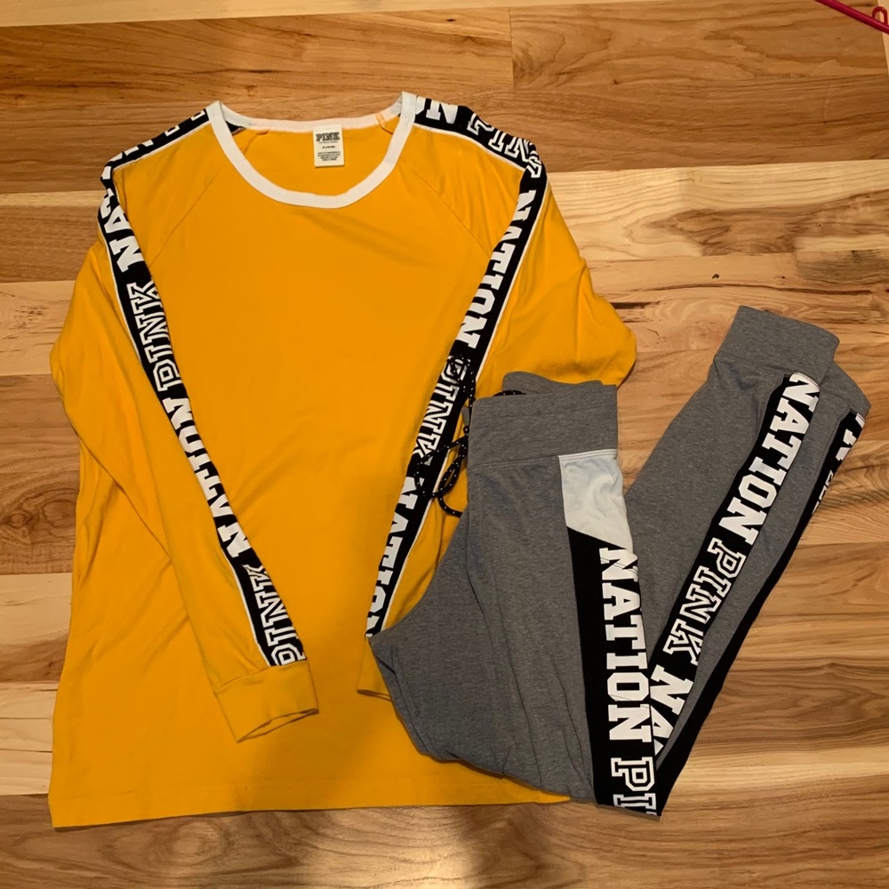 PINK Long Sleeve Shirt and Campus Legging Set